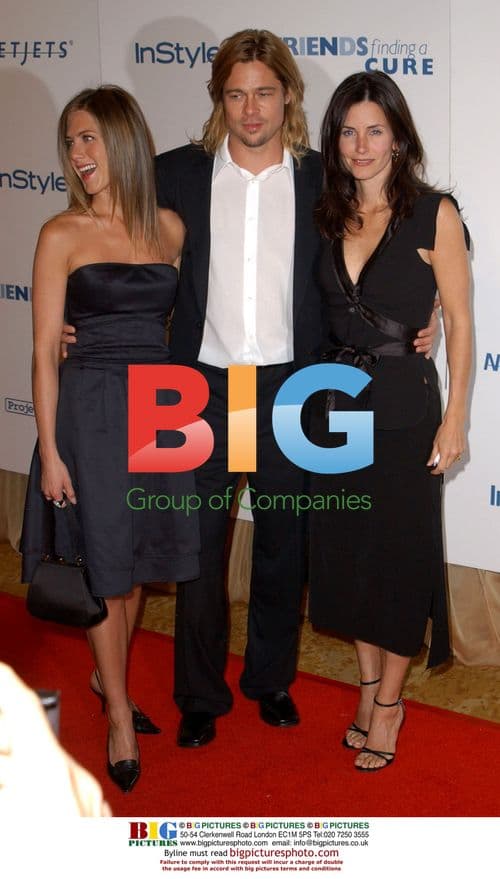 Jennifer Aniston, Brad Pitt, and Courteney Cox Arquette at Project A.L.S. Gala