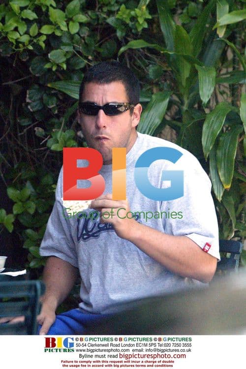 Adam Sandler with fiancee and dog