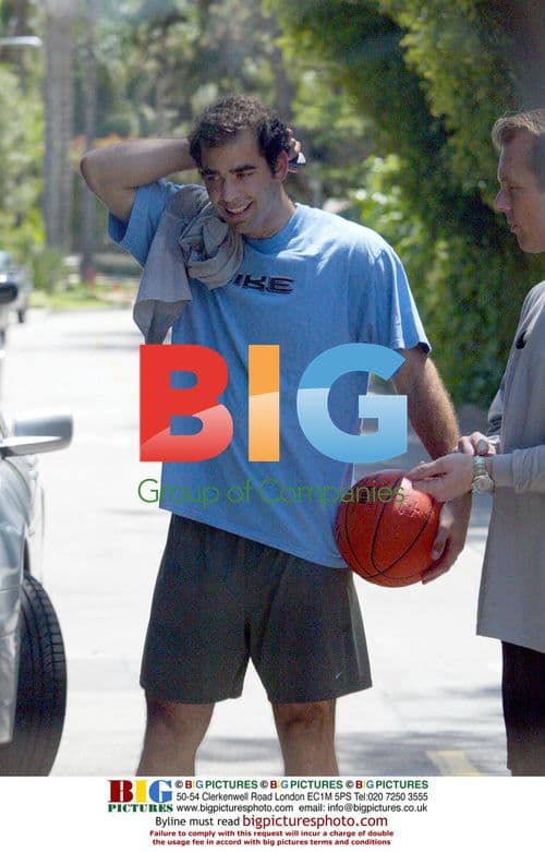Pete Sampras playing ball in Beverly Hills
