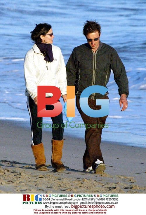 Courteney Cox-Arquette and David Arquette on Malibu Beach