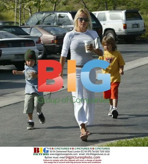 Pam Anderson with sons in Malibu