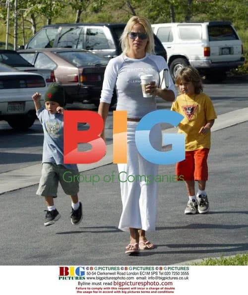 Pam Anderson with sons in Malibu