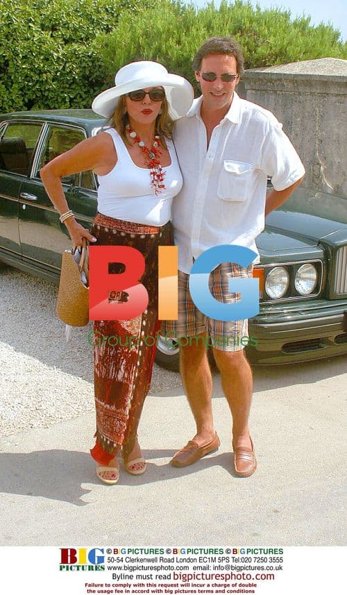 Joan Collins and Percy Gibson in South of France