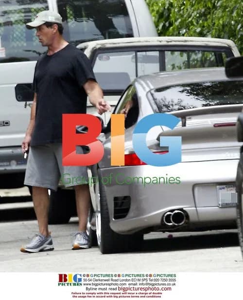 Sylvester Stallone Driving Porsche in Beverly Hills
