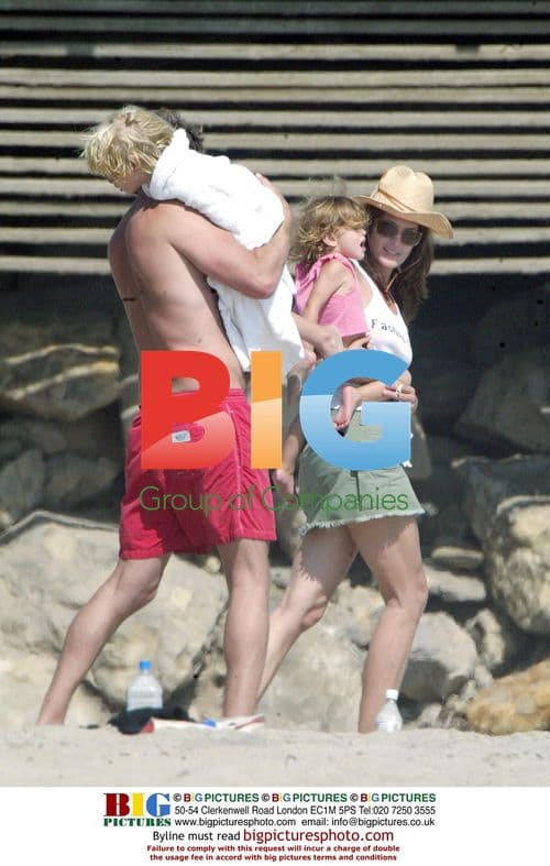 Cindy Crawford and Family at Beach