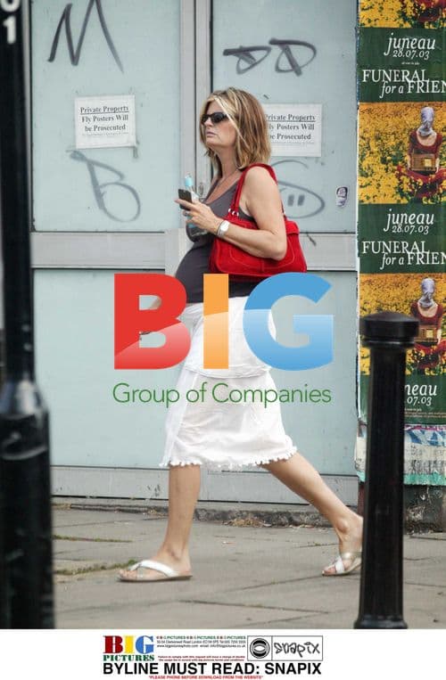 Heavily pregnant TV presenter Susannah Constantine shopping