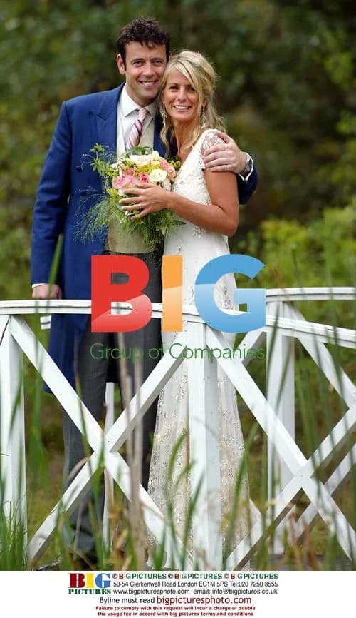 Ulrika Jonsson and husband on wedding day