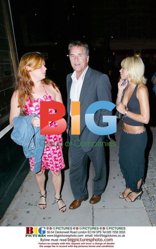 Don Johnson leaves London club with companions