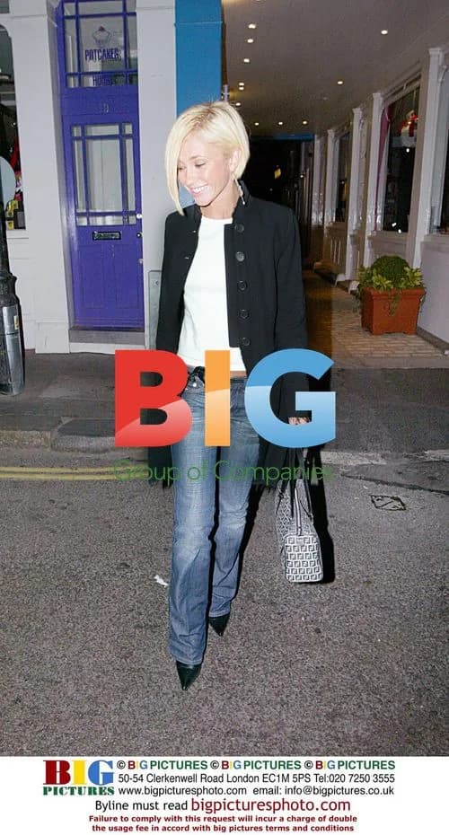 Atomic Kitten singer Jenny Frost leaving Sketch in Mayfair