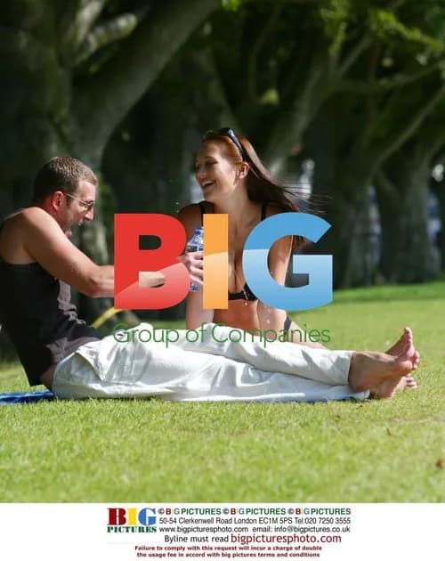 Model Lucy Clarkson relaxing in London park