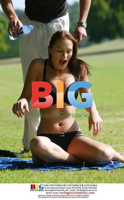 Model Lucy Clarkson relaxing in London park