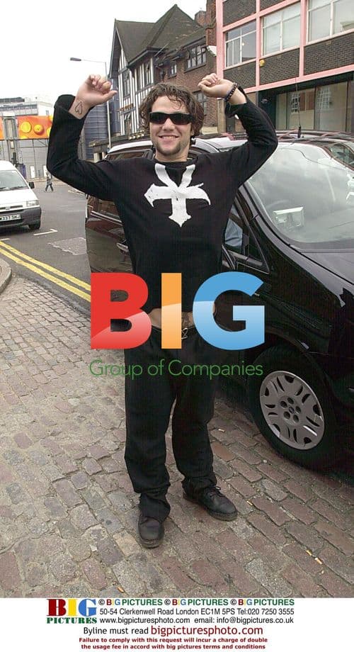 Bam Margera arriving at 'TRL' in London