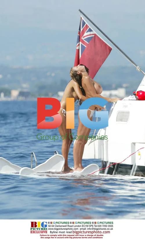 Models Enjoy Yacht Water Pistol Fight