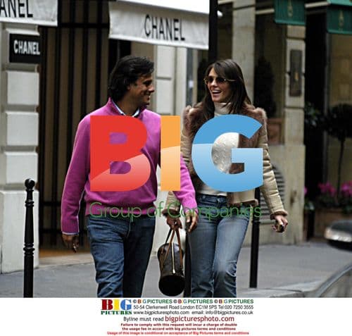 Liz Hurley and Arun Nayar Shopping in Paris