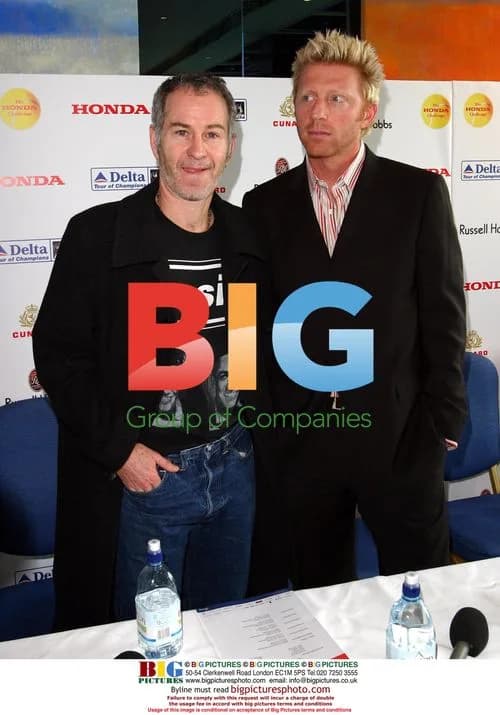 Boris Becker and John McEnroe at Tennis Event Launch