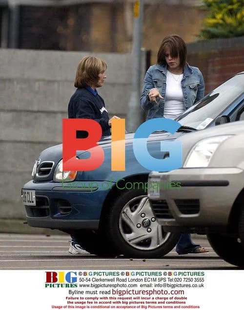 Jade Goody Practices Driving in London
