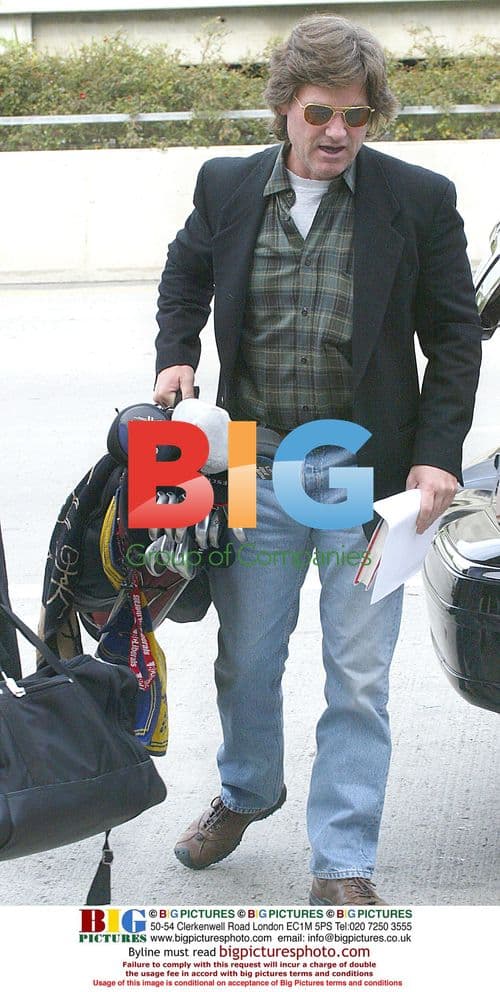 Kurt Russell Leaving LA with Golf Clubs