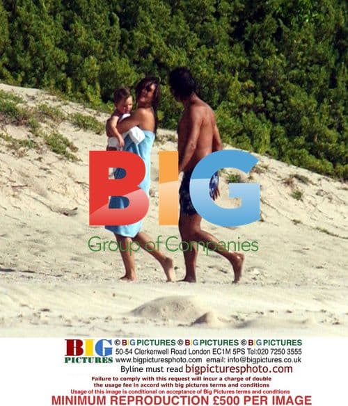 Elizabeth Hurley on Caribbean Beach