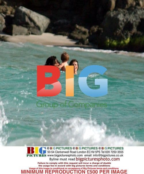 Elizabeth Hurley on Caribbean Beach