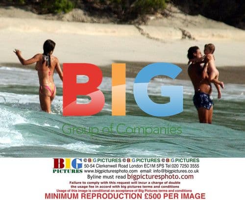 Elizabeth Hurley on Caribbean Beach