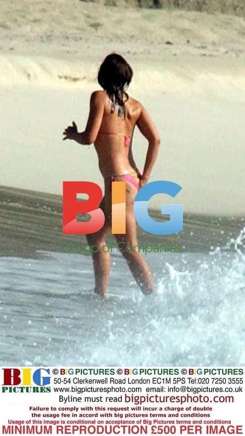 Elizabeth Hurley on Beach Vacation