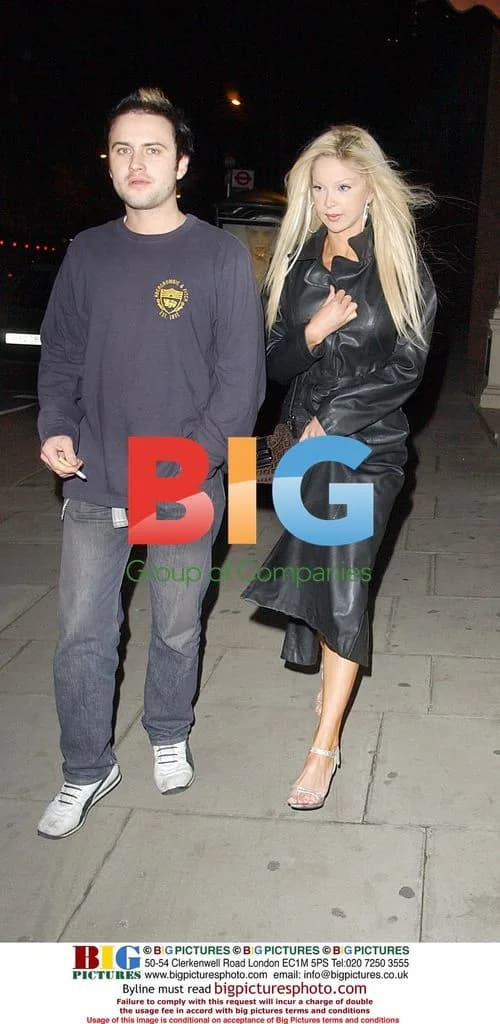 Alicia Douvall with boyfriend leaving club