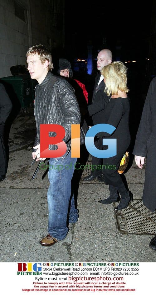Lee Ryan and mom leaving charity event