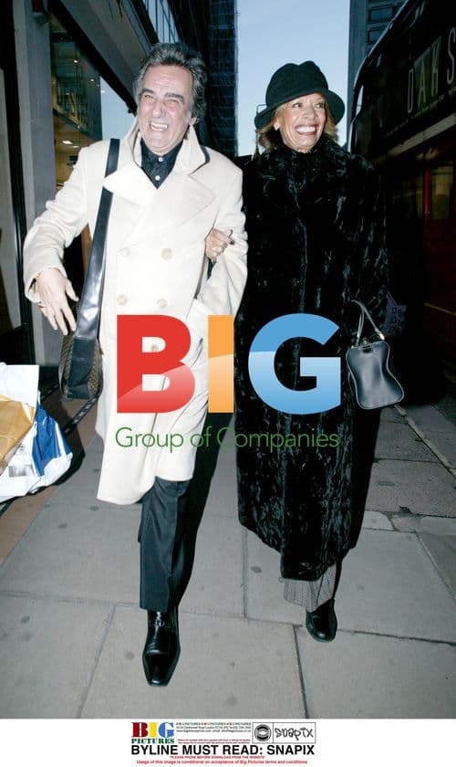 David Dickinson and wife Lorne Lesley stroll in Knightsbridge