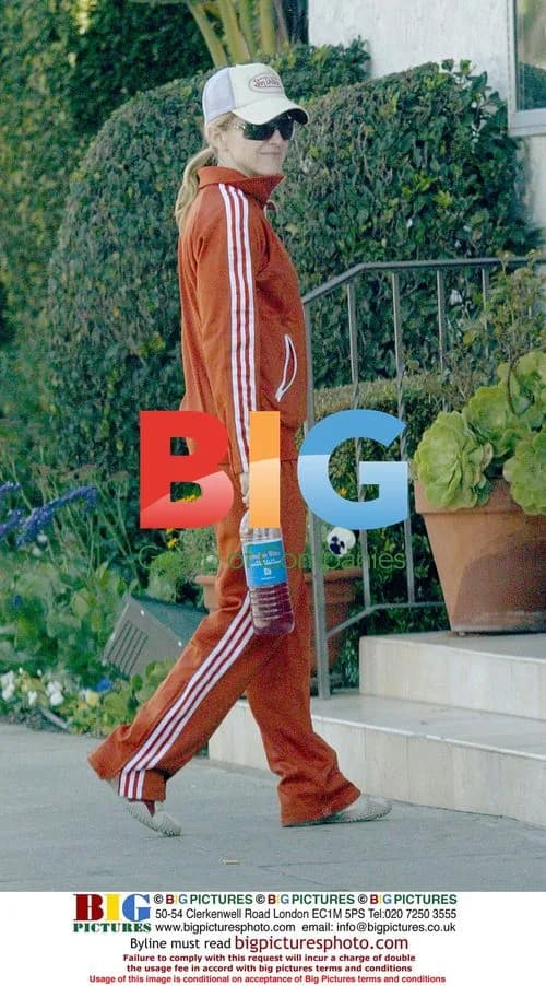Madonna in red adidas tracksuit