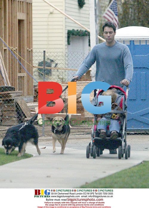 Eric McCormick out with son and dogs