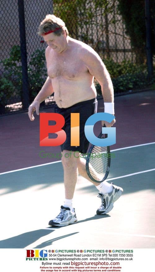 Ryan O'Neal Plays Tennis After Leukemia Diagnosis