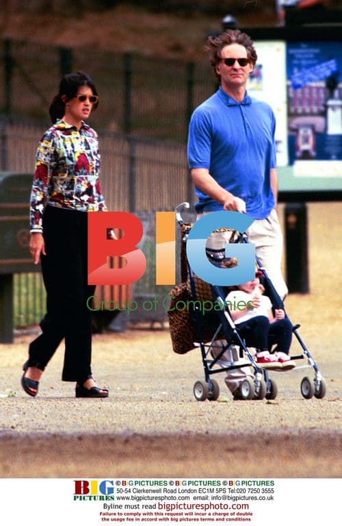 Kevin Kline and Phoebe Cates with kids in London