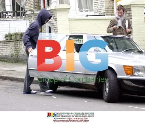 Jude Law Spotted Leaving Home with Dyson