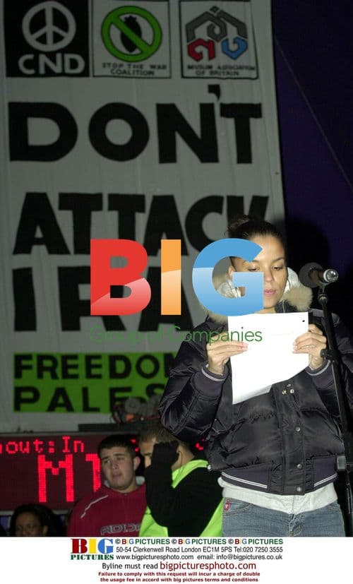 Singer and Miss Dynamite at 'Stop the War' Rally