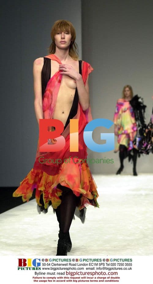 Model at Central St Martins Fashion Show in London