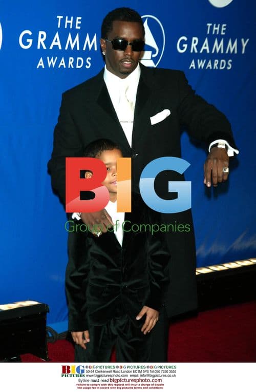 Sean Combs and son Justin at Grammys