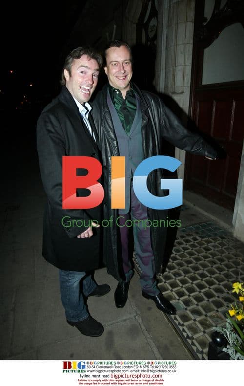 Actors Steven Tompkinson and Nick Berry at Scotts Restaurant