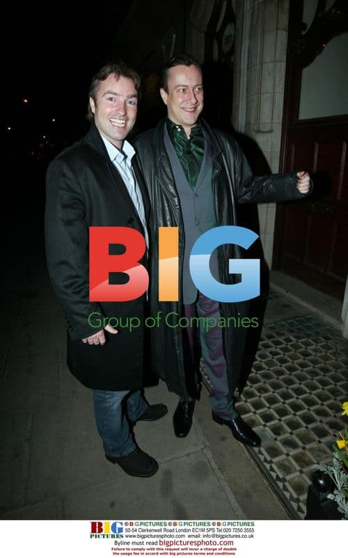 Actors Steven Tompkinson and Nick Berry at Scotts Restaurant