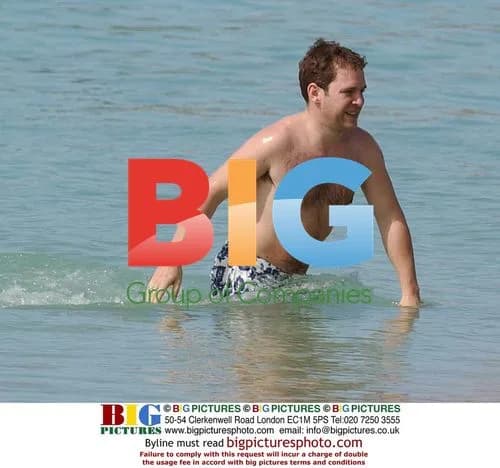 Tom Hollander on Beach in Barbados