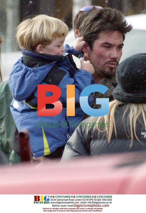 Dean Caine with son in Aspen