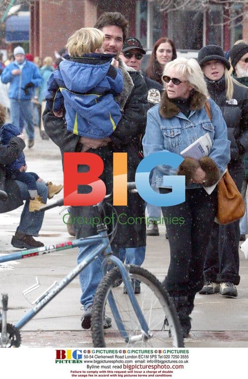 Dean Caine with son in Aspen