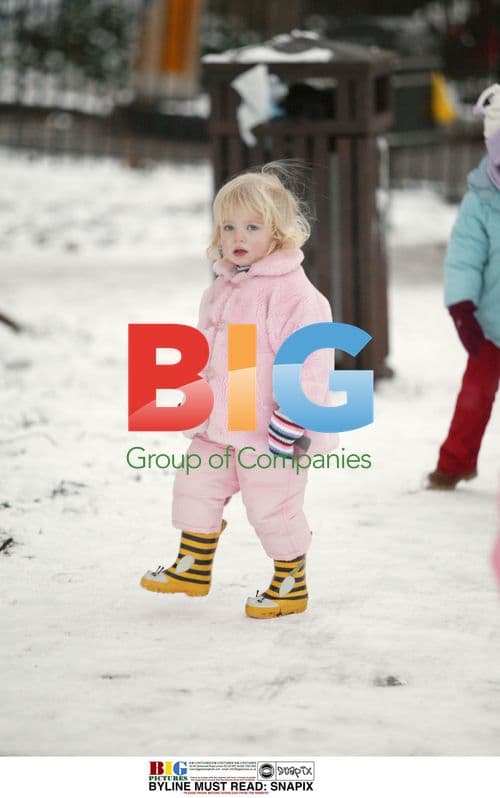 Meg Matthews and daughter Anais enjoy snow day