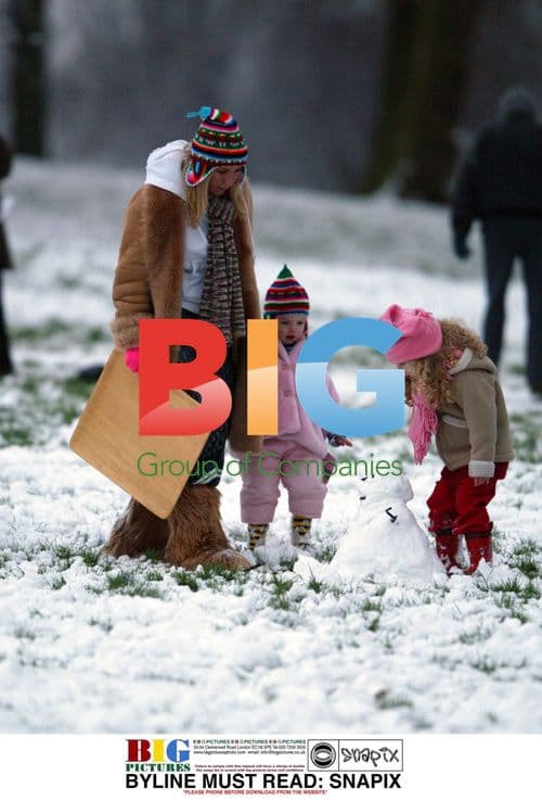 Meg Matthews and Daughter Anais Play in the Snow