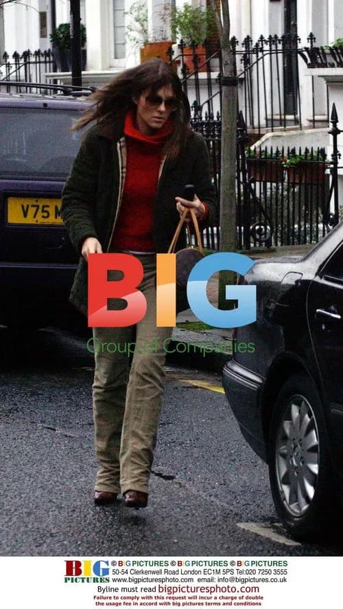 Liz Hurley Leaves Home with Baby Damian