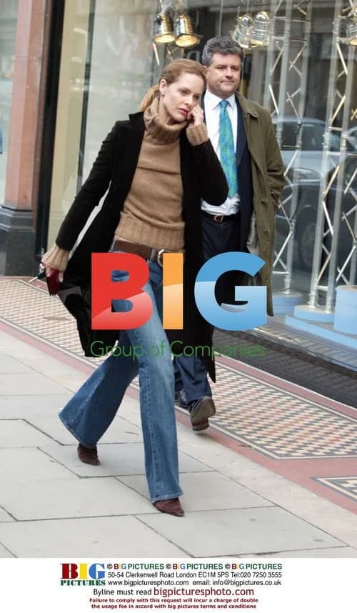 Trinny Woodall Chatting on Phone in London