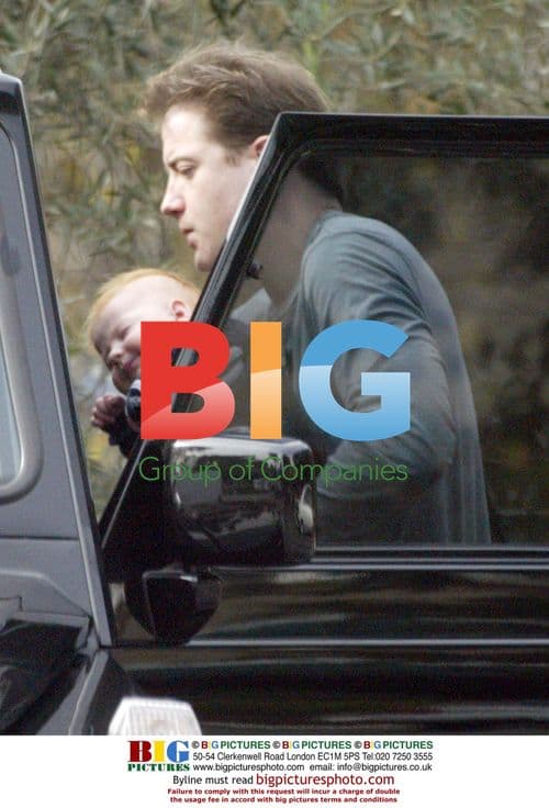 Brandon Fraser with family in Beverly Hills