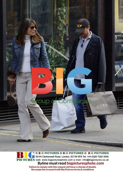 Liz Hurley spotted shopping with friend in London