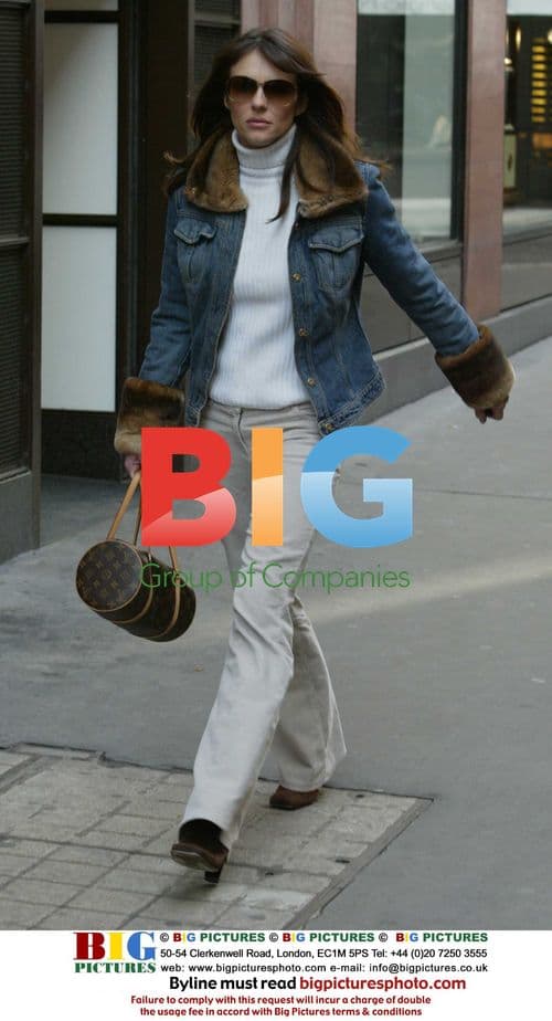 Liz Hurley shops in London