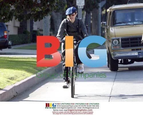 Madonna Rides Bike to Studio
