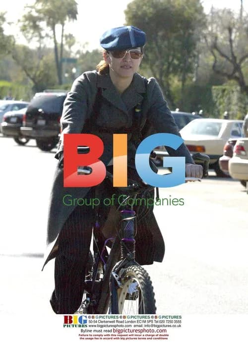 Madonna riding bike to studio